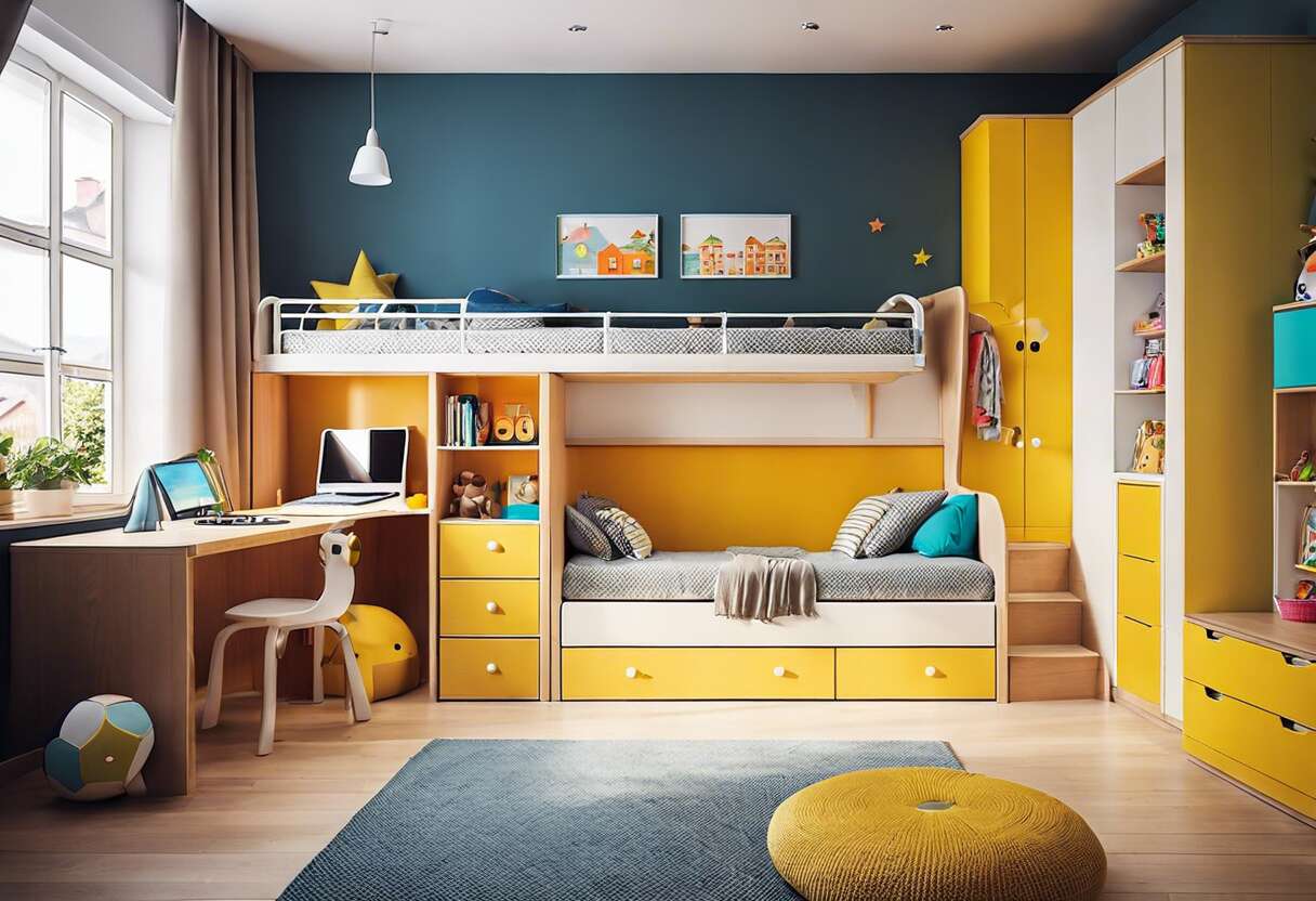 Gain de place pour une chambre d'enfant : solutions de rangement pour petits espaces