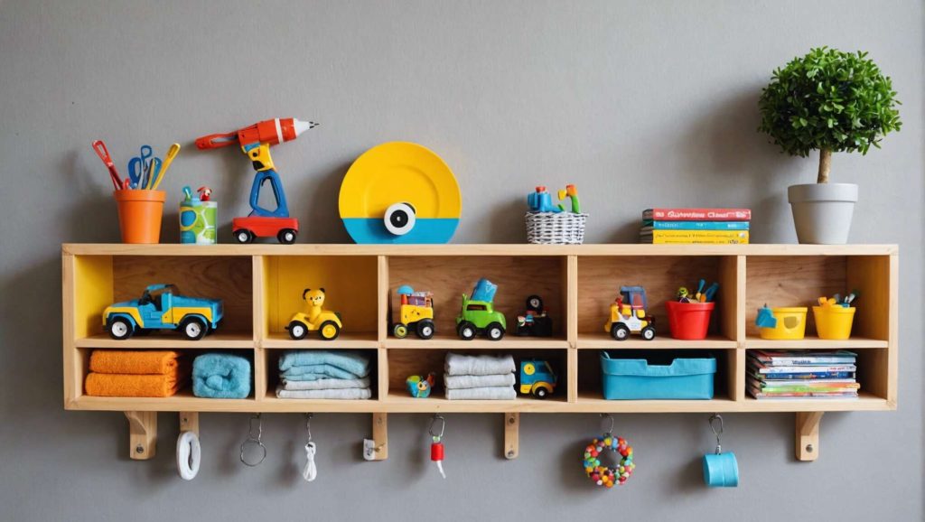 Rangement mural astucieux pour jouets et accessoires de bébé