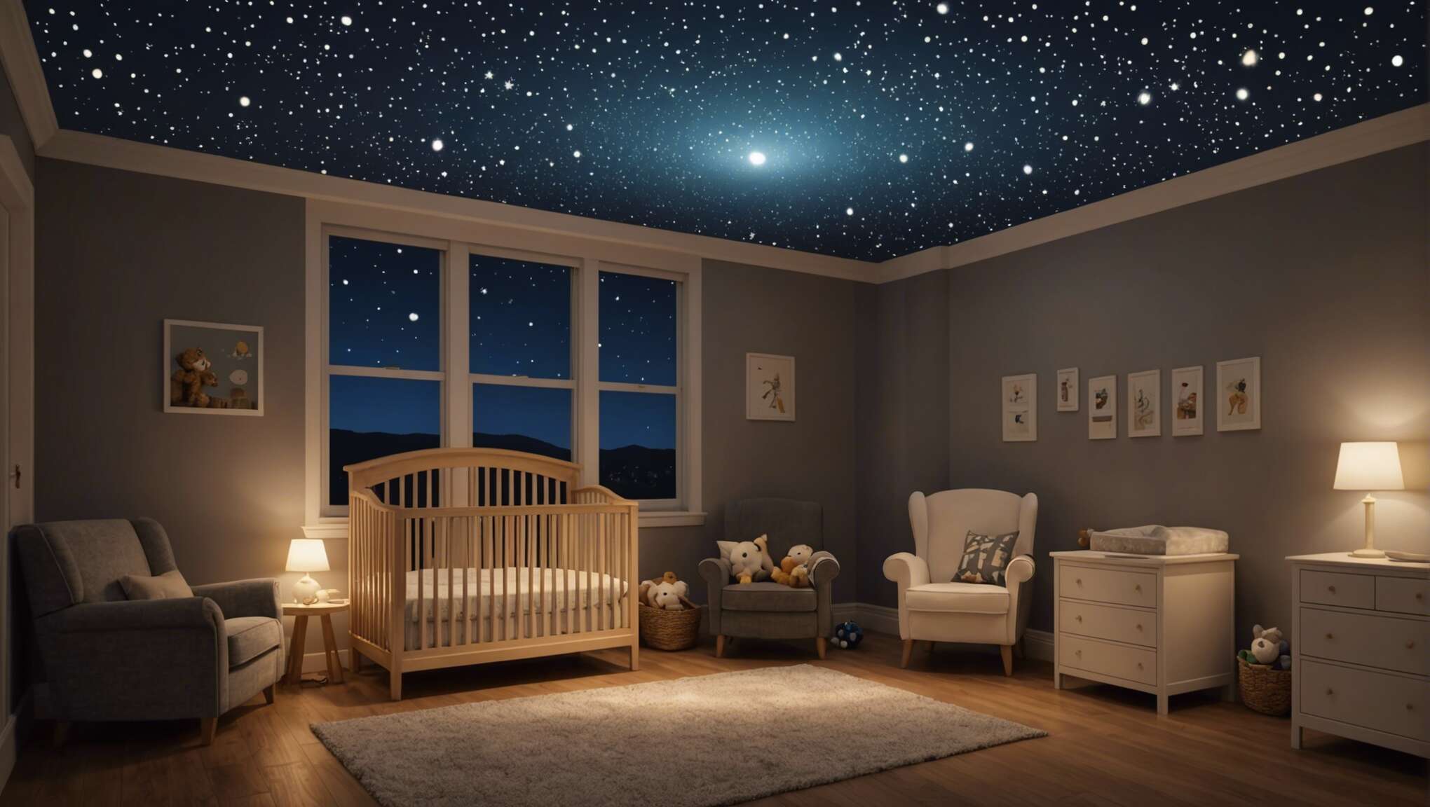 Projection lumineuse au plafond : créer un univers apaisant pour bébé