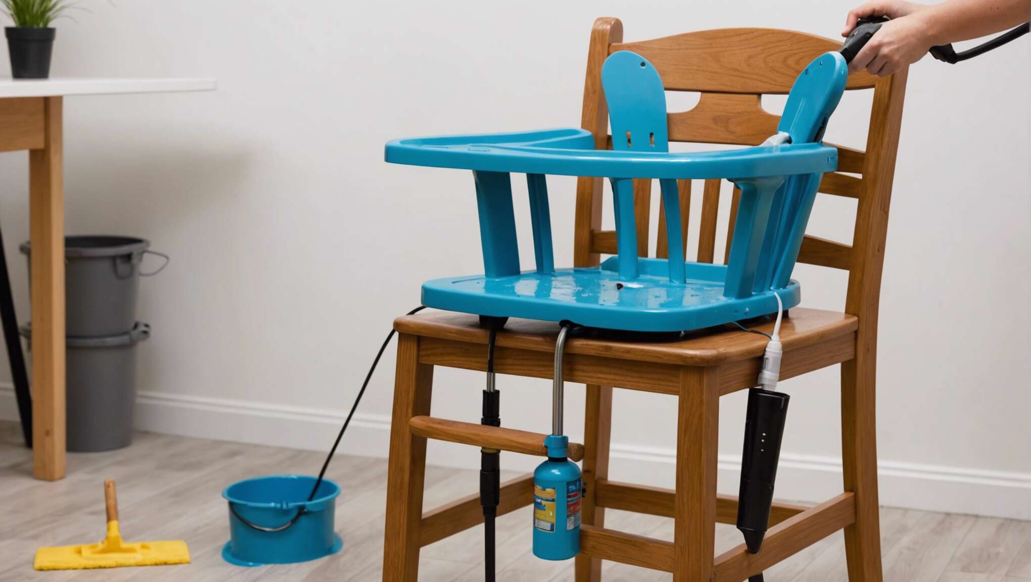 Préparer la chaise haute pour le nettoyage : l'importance du démontage et de l'aspiration