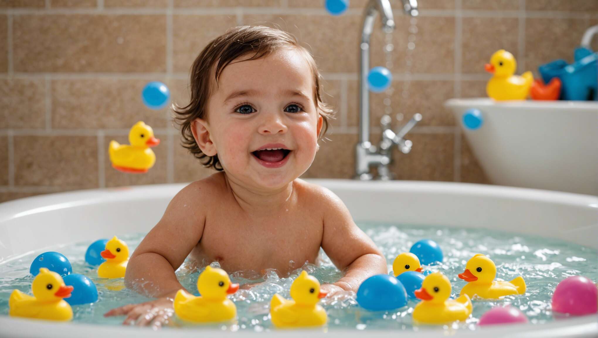 Sรฉlection de jouets de bain sรปrs pour nourrissons