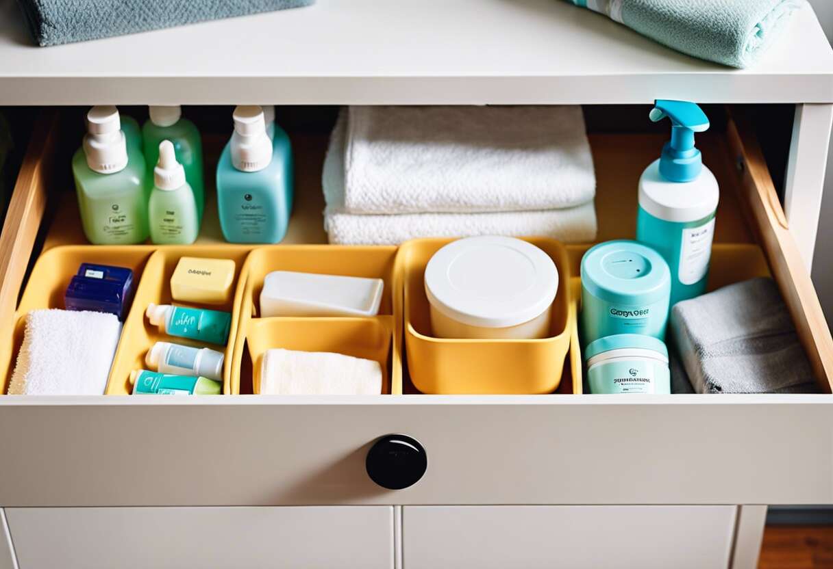 Organisation optimale : comment agencer les accessoires sur la table à langer
