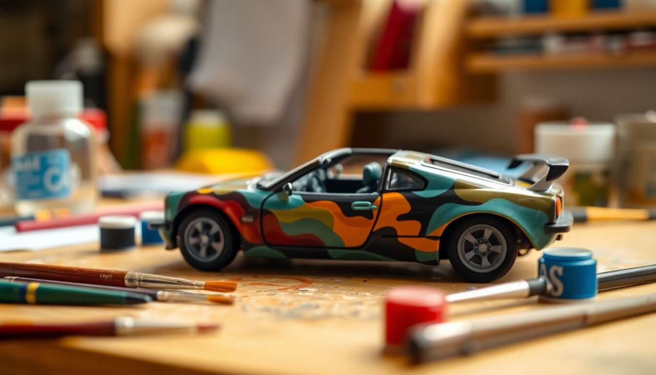 Miniatures automobiles : peinture et détails fins pour modèles réduits