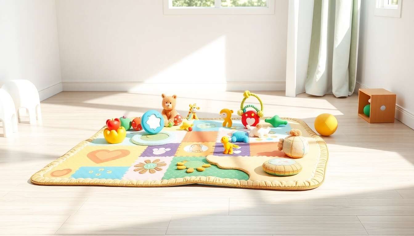 Tapis d'รฉveil : critรจres pour un choix sรปr et stimulant