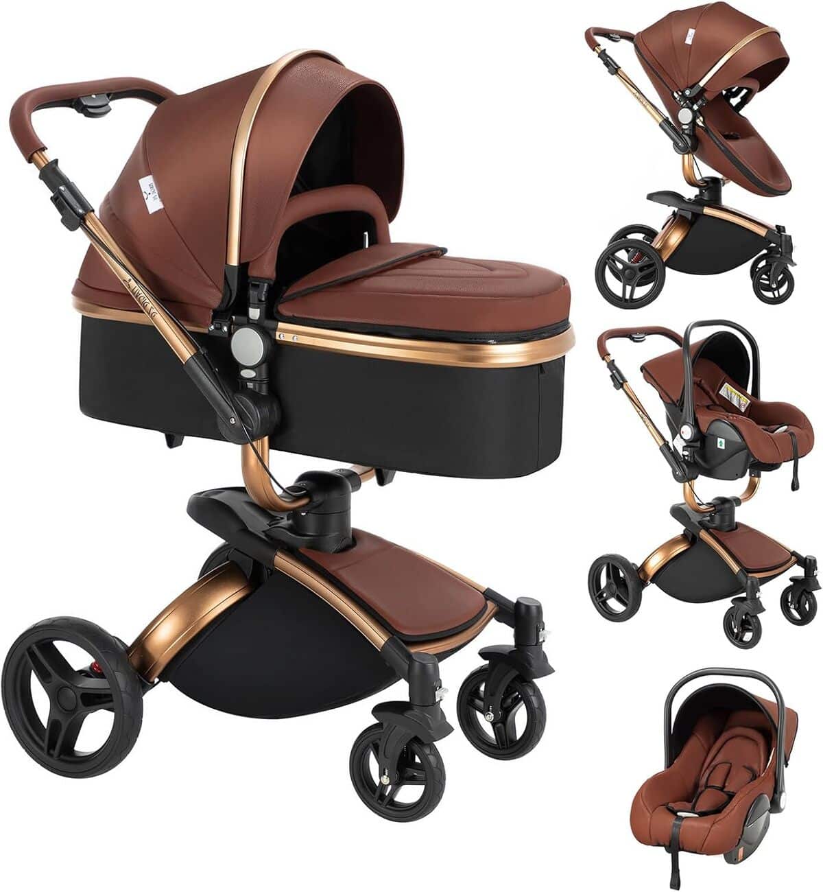 Test de la poussette 3 en 1 Nine point nine 906 Brown