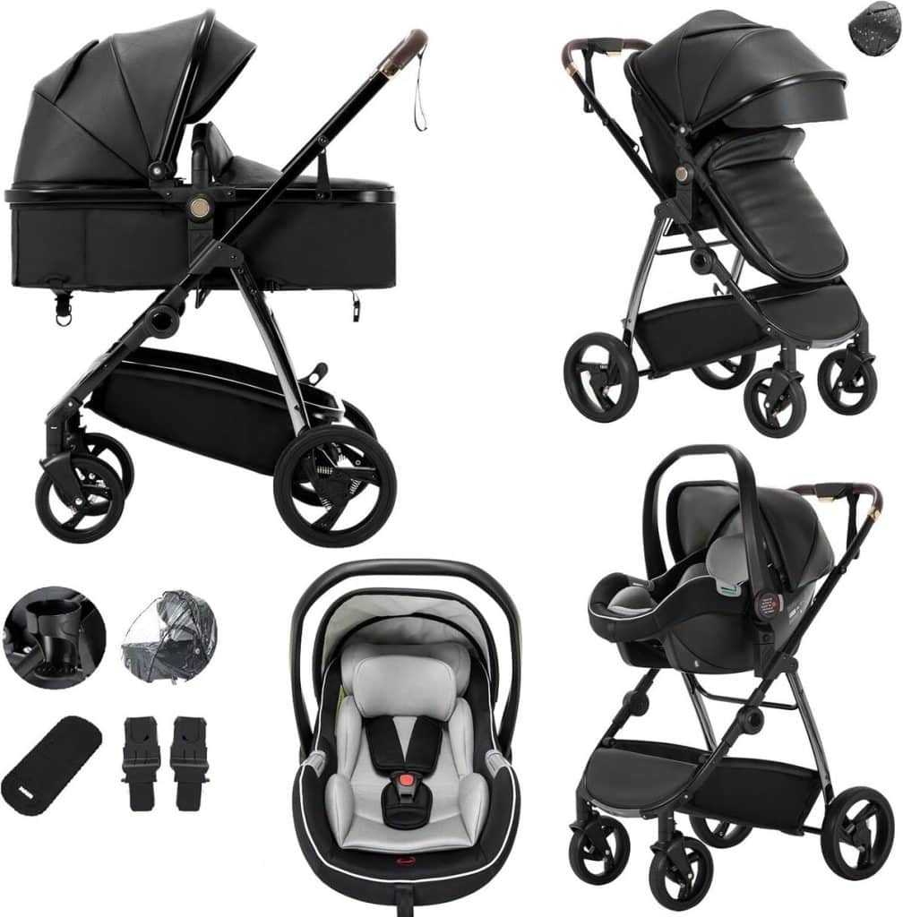 Test de la poussette compacte Lnhcrbs 3 en 1 : châssis pliable et habillage pluie