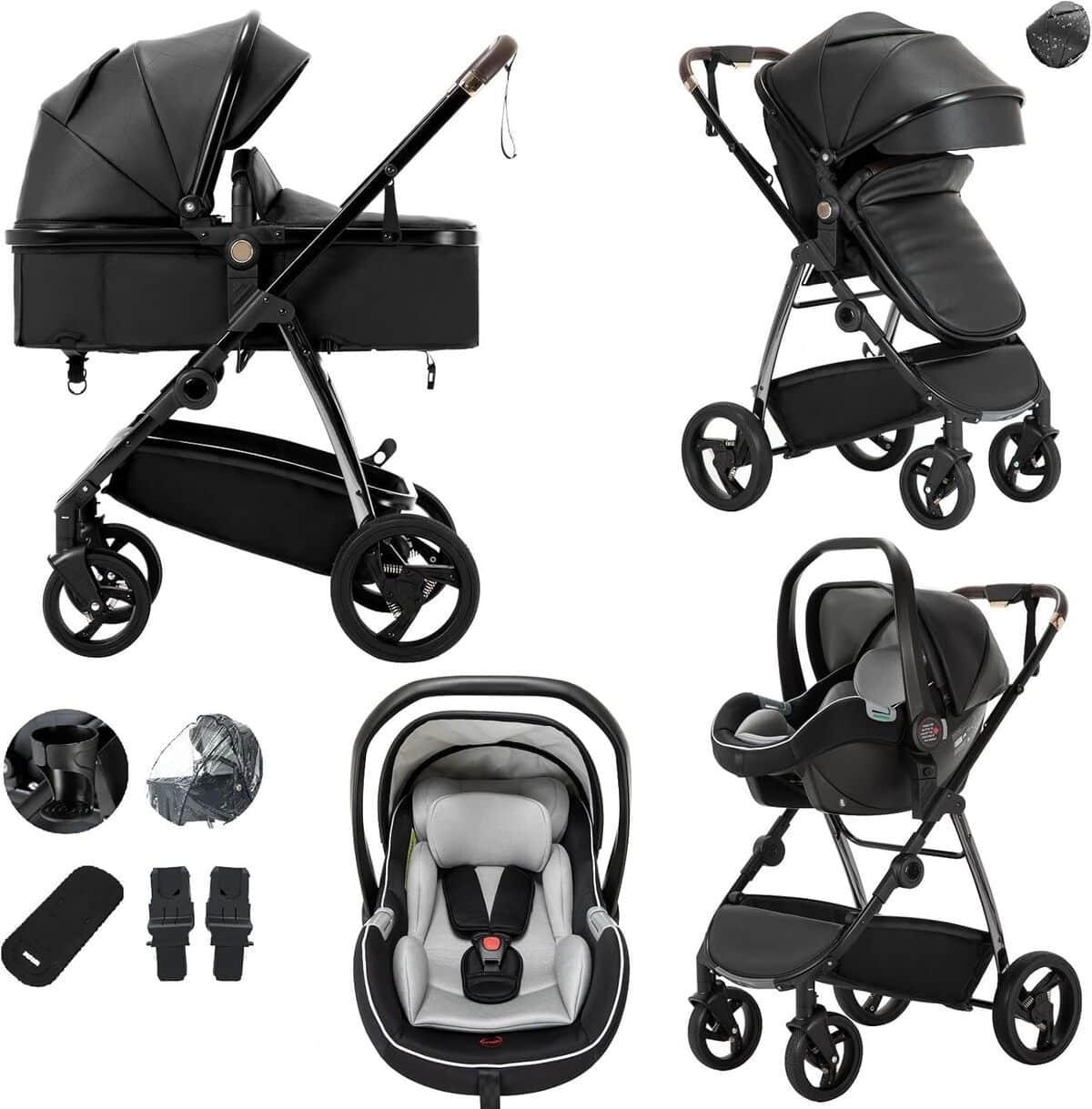 Test de la poussette compacte Lnhcrbs 3 en 1 : châssis pliable et habillage pluie