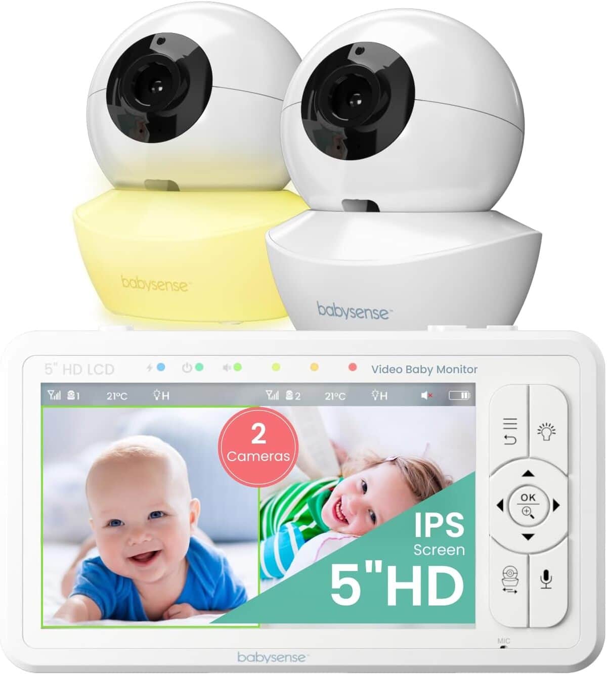 Test du moniteur vidéo Babysense HD : babyphone écran divisé 5“ et 2 caméras