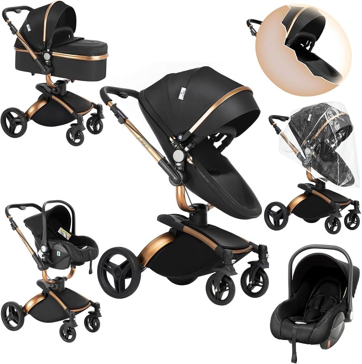Test poussette Sianldcone 906 Black 3 en 1