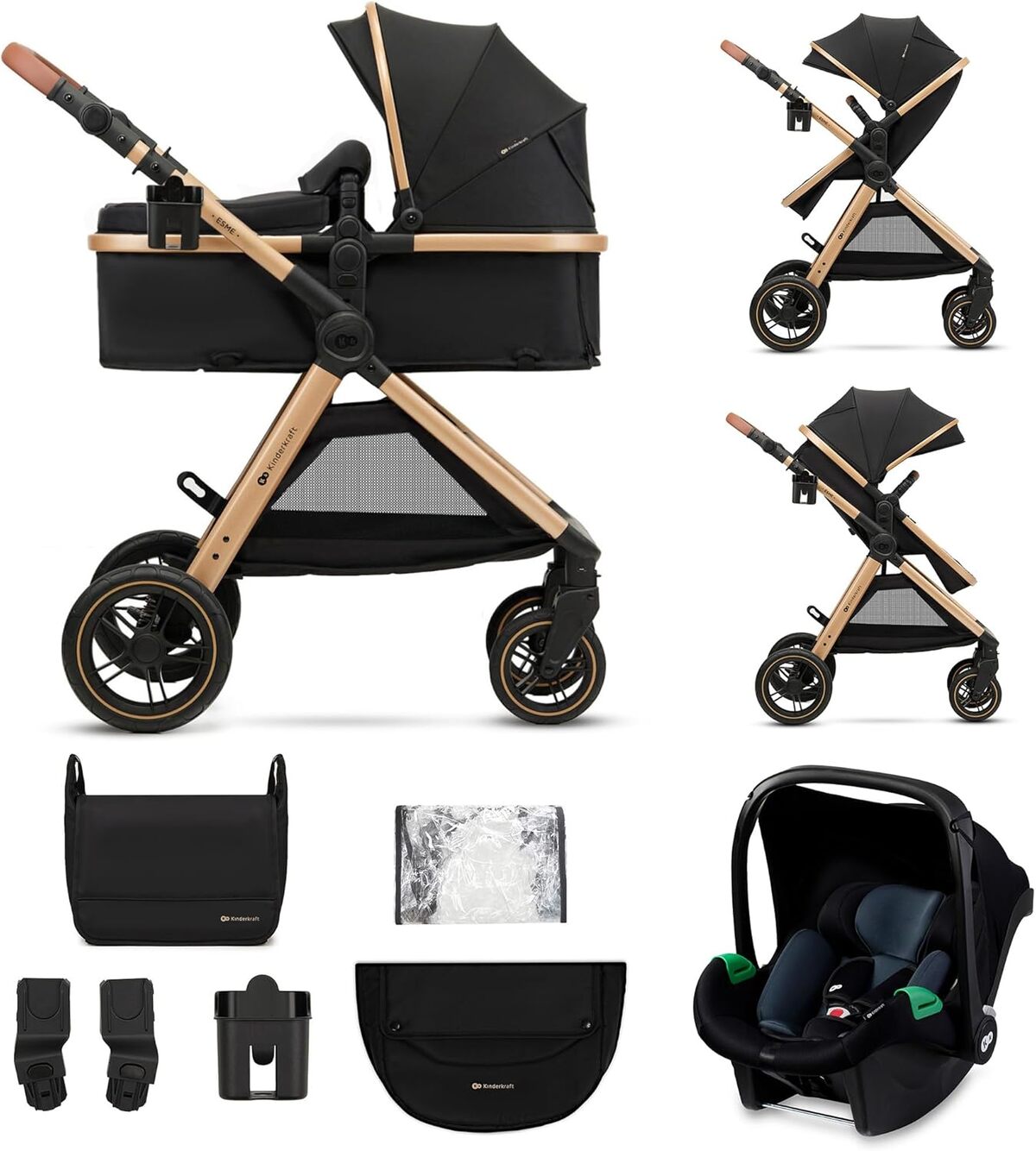 Test de la poussette 3 en 1 Kinderkraft ESME : voyage confortable pour bรฉbรฉ