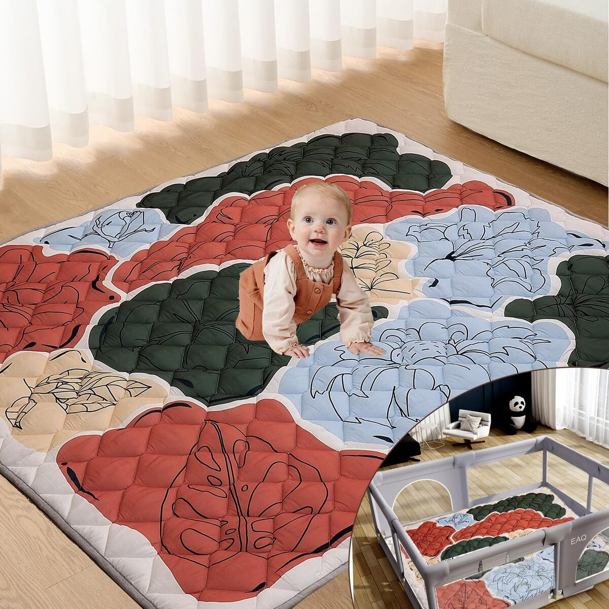 Test du tapis de jeu antidérapant Jinrobabes extra large 180 x 140 cm