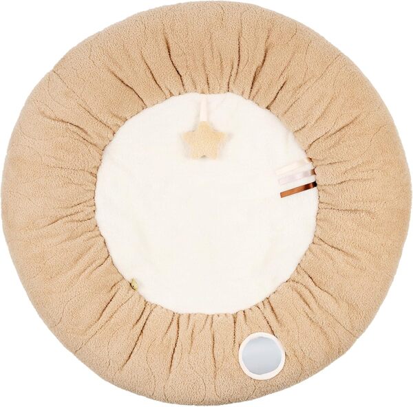Nattou Tapis d'éveil avec Arche de jeu et différentes Activités, en polyester, env. 90 cm, Teddy, Blanc/brun clair
