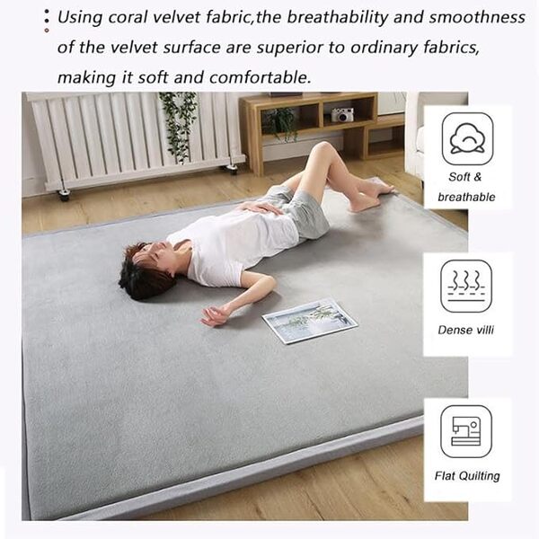 Tapis de jeu pour bébé pour sol, tapis d'éveil rembourré en mousse douce de 3 cm d'épaisseur avec dos antidérapant, tatami japonais de 2 x 1,5 m, tapis de salon, tapis de parc pour bébé pour