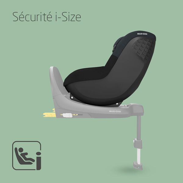 Maxi-Cosi Pearl S i-Size, siège-auto Bébé, 3 mois-4 ans, 18 kg, 61-105 cm, Siège-auto Enfant, 5 Inclinaisons, Crochets de Harnais Facile à Installer, Protection G-CELL Chocs Latéraux, Tonal Black