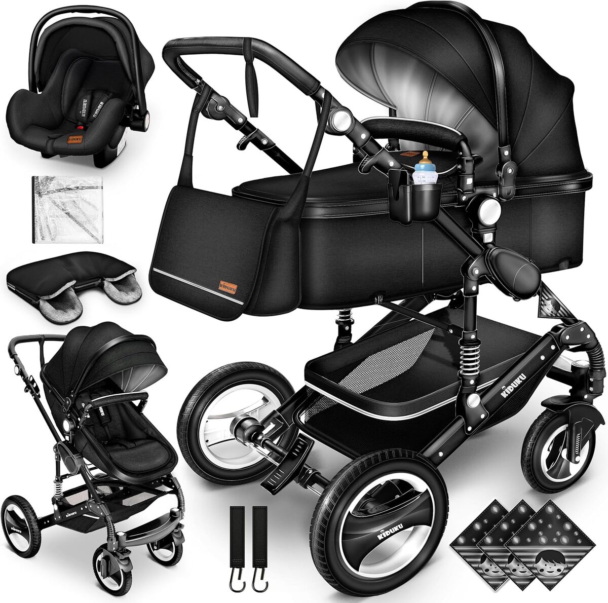 Test de la poussette combinรฉe 3 en 1 Kiduku : lรฉgรจretรฉ et praticitรฉ
