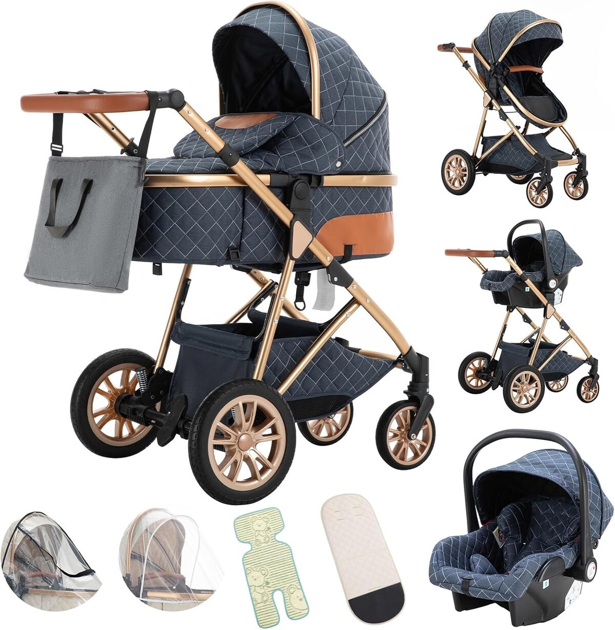 Test de la poussette Gcarebb 3 en 1 : citadine compacte et polyvalente