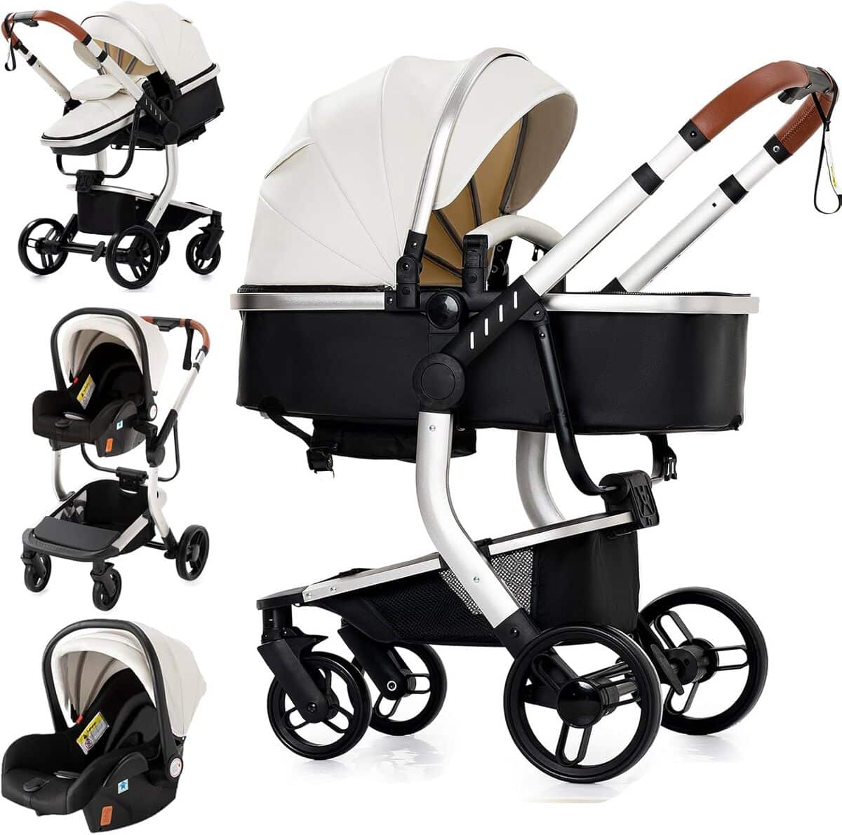 Test de la poussette Reenborn 518 White : design pliable et réversible