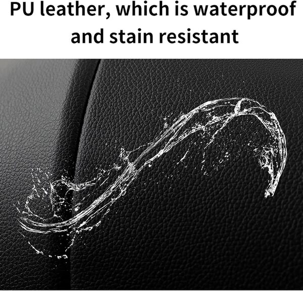 NADDLILY Cuir PU Poussette 3 en 1, Poussette Bebe avec Conception Portable Pliable en Un Clic, Pousette 3 en 1 avec Poussée Réversible Bidirectionnelle, Poussette Canne avec Accessoires (518 Black)