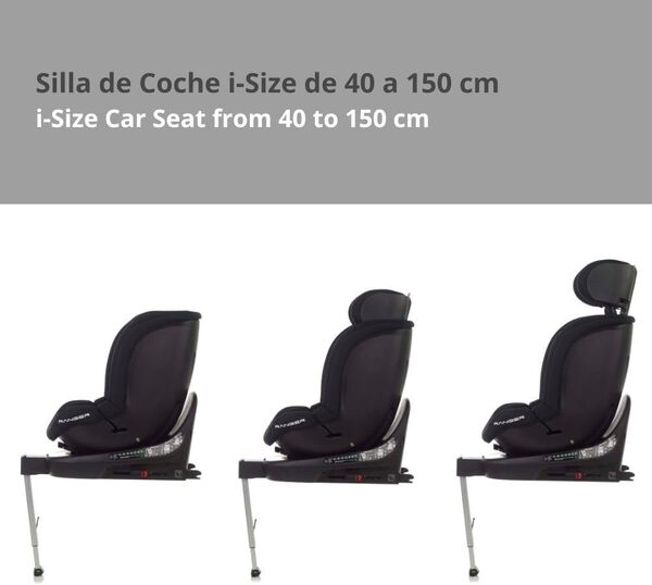 Nurse Ranger I-Size Siège de Voiture de 40 à 150 cm, Pivotant à 360°, Isofix et Pied de Réglage, Contre-Route et Face de Marche