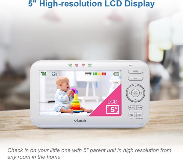 VTech - BM5463 -indoor- Lightshow Video Babyphone - Baby Monitor with Projection and Night Light 480p - FR Version,