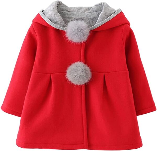 Urtrend Manteau à capuche pour bébé fille et enfant - Automne et hiver