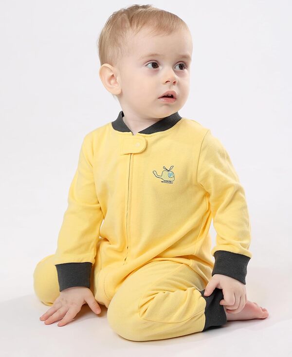 Teach Leanbh Lot de 2 pyjamas sans pieds en coton à manches longues avec fermeture éclair bidirectionnelle pour bébé de 3 à 24 mois - - 6 à 12 mois, Voiture, 6-12 mois