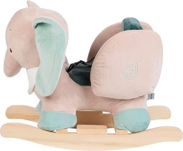 Nattou Schaukeltier aus Polyester (Frottee), Elefant Axel, 63 x 33 x 45 cm, Luna und Axel, Grün/Beige