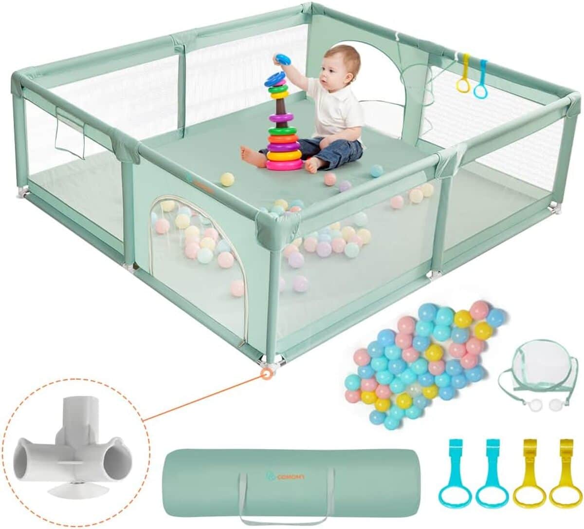 Test : parc bébé Comomy, format XL et centre d'activités