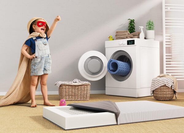 bett1 | Matelas bébé SuperBreeze® 70x140 cm. Sécurité, propreté pour les nouveau-nés, les bébés et les jeunes enfants. (Housse et surface de couchage lavable à 60 °C, bord renforcé, Oeko-TEX® 100)