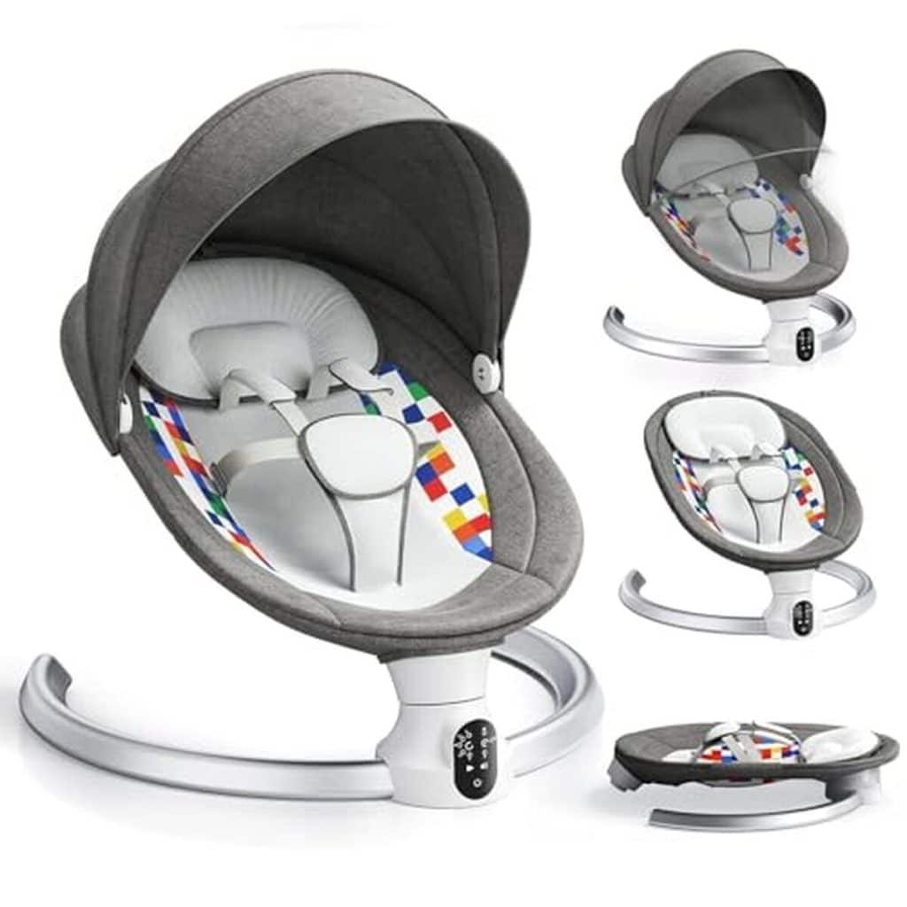 Test du transat bébé électrique Ixdregan : balancelle avec télécommande, 5 vitesses et harnais à 5 points