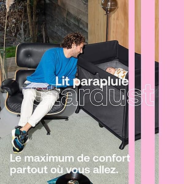 Découvrez le test du lit parapluie Bugaboo Stardust : dépliage instantané et transport aisé pour des déplacements sans stress avec bébé.