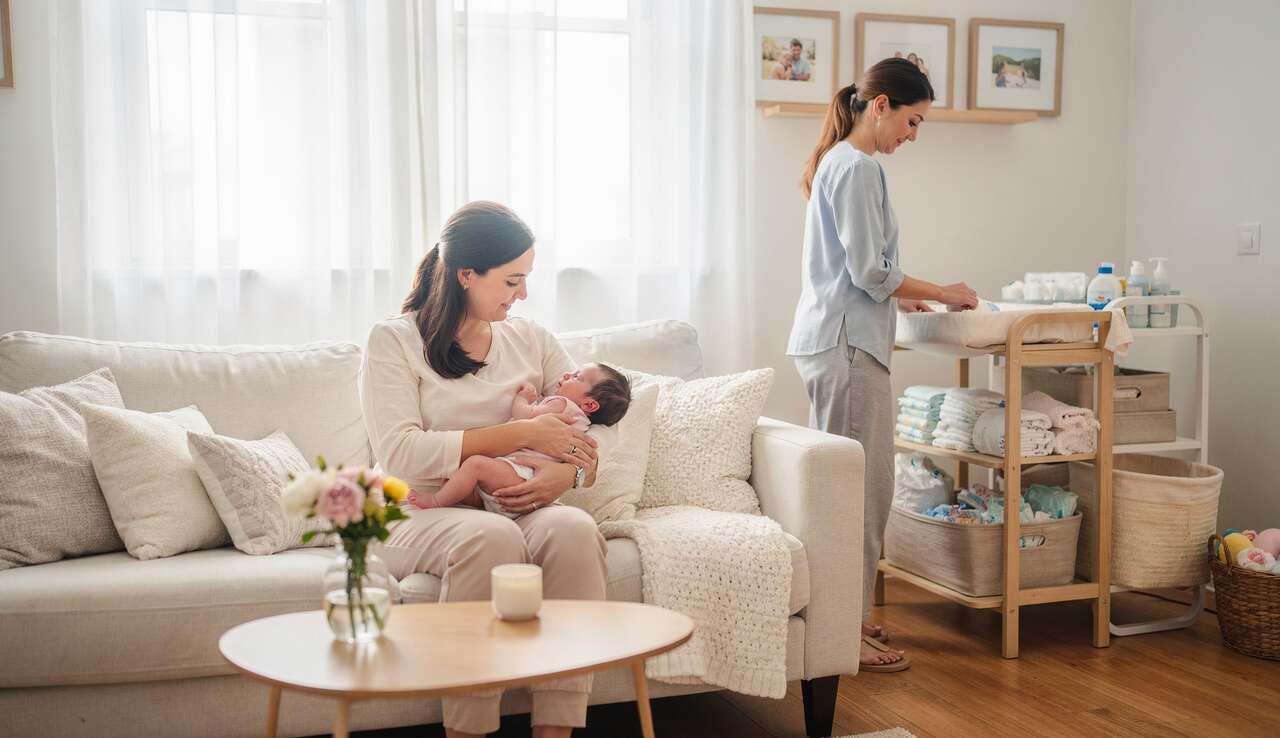 Le r&ocirc;le des aides m&eacute;nag&egrave;res dans le post-partum