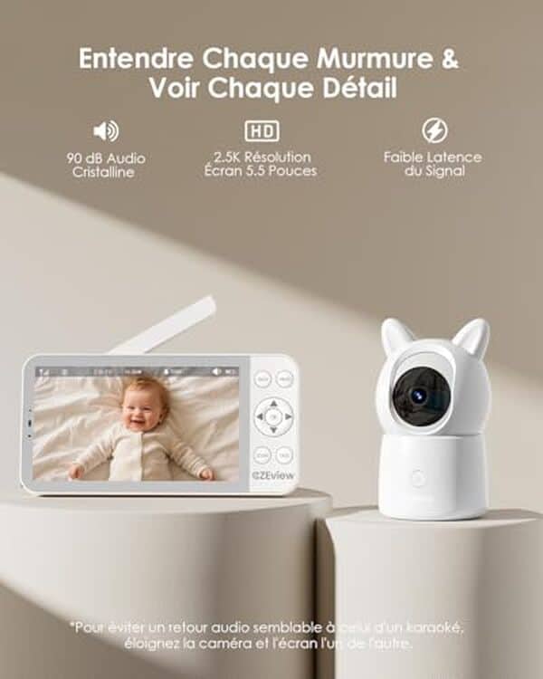 Découvrez le test complet du babyphone CZEview 2K avec caméra à 360° et moniteur HD 5, 5 pouces, pour une surveillance optimale de votre enfant.