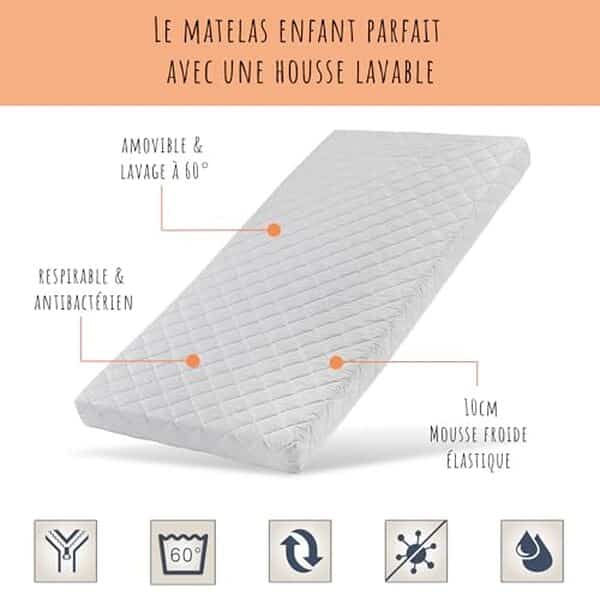 Découvrez notre test complet du lit bébé évolutif Kids Collective 60 x 120 cm : un choix parfait pour le confort et la sécurité de votre enfant, avec une touche élégante en bois blanc