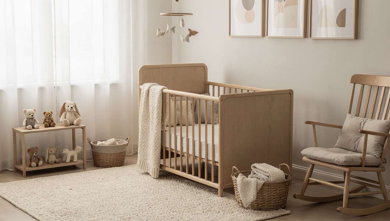 Ambiance douce et apaisante pour une chambre de bébé neutre
