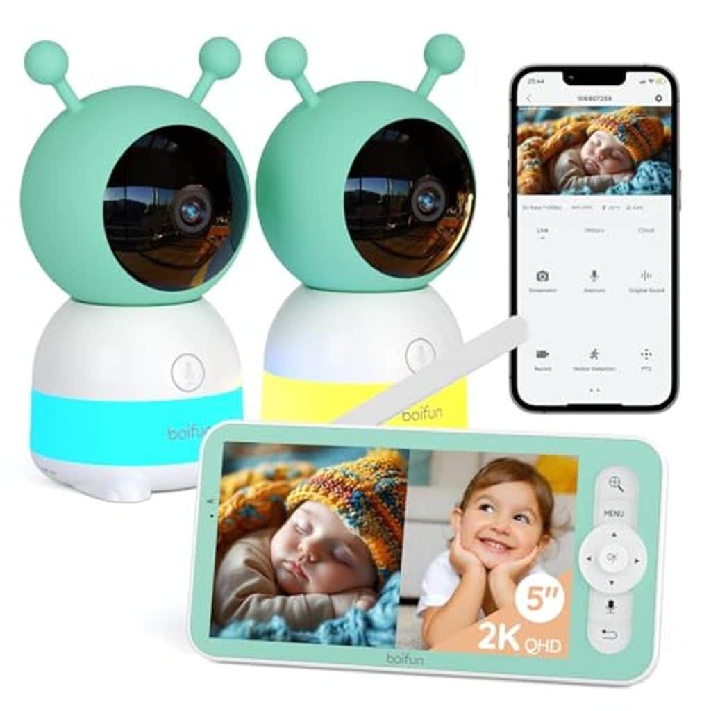 Test du babyphone Boifun 2K avec double caméra et écran 5